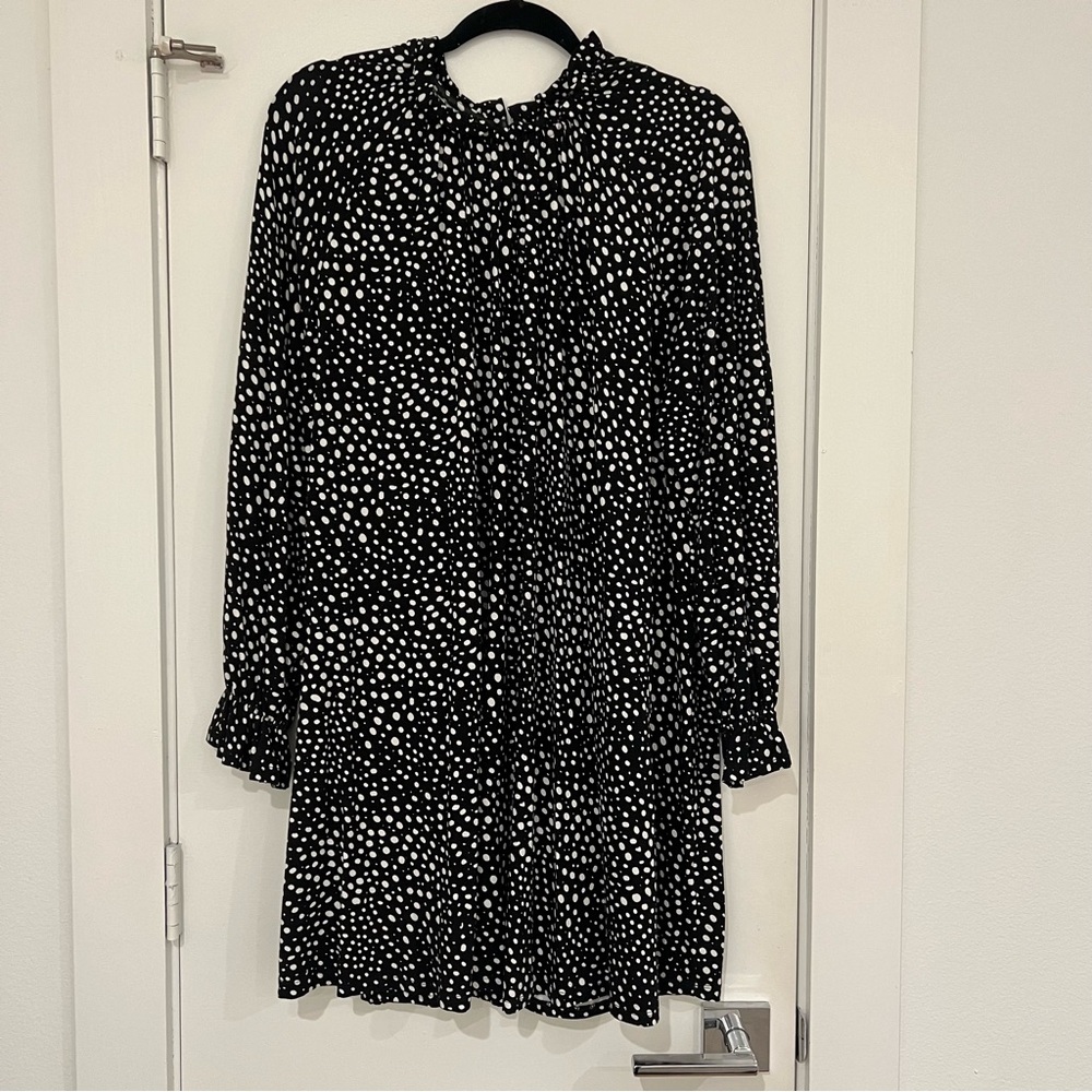 ASOS Scattered Polka Dot Long Sleeve Mini Dress